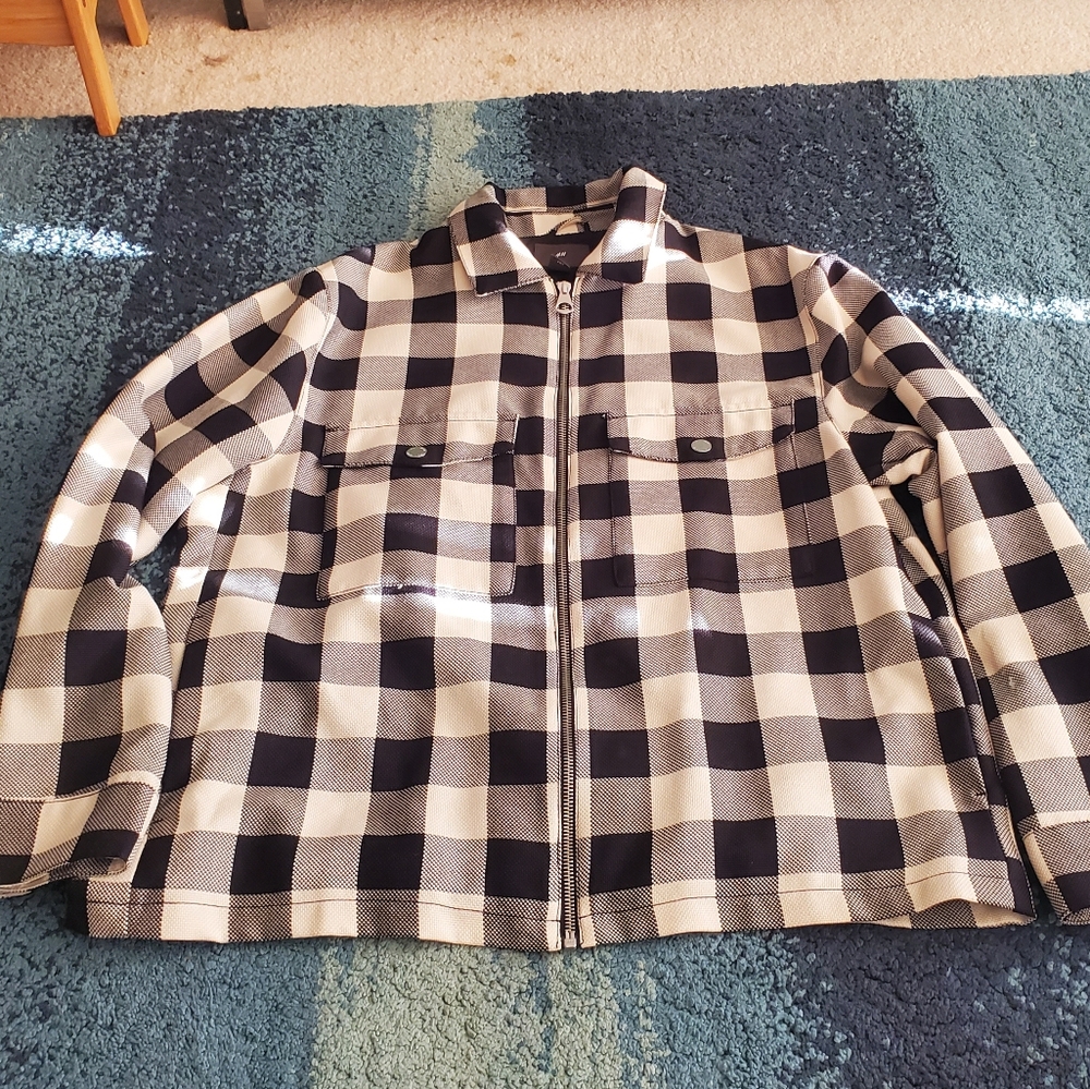 GUC Men's H&M B&W plaid sport coat
